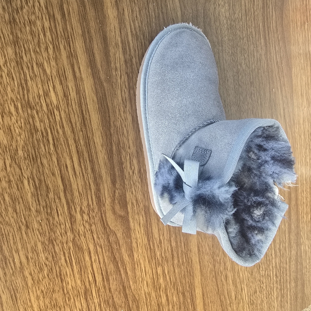 Cozy Gray /BLUE Kids Boots - Picture 6 of 9